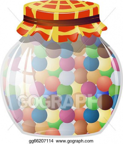 Vector Clipart - glass jar with round sweets. Vector ...