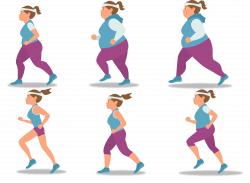 Weight loss Fat Illustration - Sports female fat girl slim ...