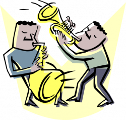 Jazz Musicians Play Trumpet and Sax - Vector Image