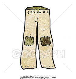 Vector Art - Cartoon patched old pants. Clipart Drawing ...