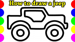 Jeep Car Drawing Pictures Color Video Easy Draw Art For Kids | Jolly Toy  Coloring