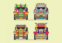 Philippine Jeep Icon or Jeepney Front View Vector. Choose ...