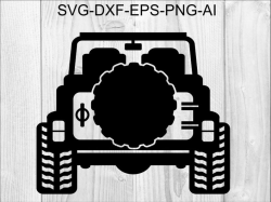 Jeep SVG #2 jeep 4x4, back view, Wrangler, Off road,  Silhouette,SVG,Graphics,Illustration,Vector,Logo,Digital,Clipart