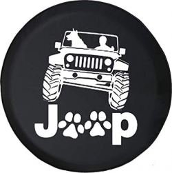556 Gear Jeep Paws Dog Passenger 4x4 Dog Jeep RV Spare Tire Cover Black 33  in