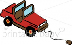 Red Jeep Pull Toy Clipart | Baby Vehicle Clipart
