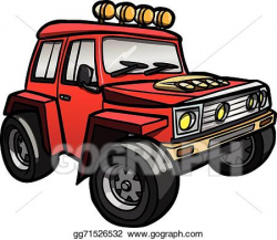 Vector Art - Cartoon red jeep. isolated. EPS clipart ...