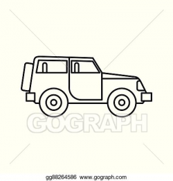 EPS Illustration - Jeep icon in outline style. Vector ...