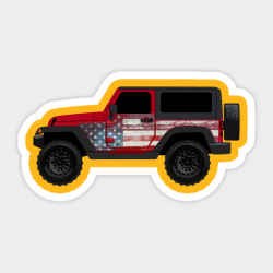 [JEEP] US FLAG Sideview 'RED'
