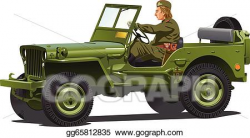 Vector Illustration - World war two army jeep. . EPS Clipart ...