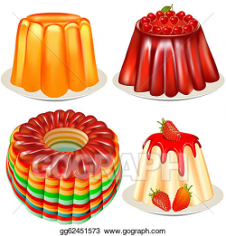 Vector Art - Kit bright festive dessert jelly with cherry ...
