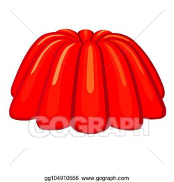 EPS Illustration - Colorful cartoon red jelly pudding ...