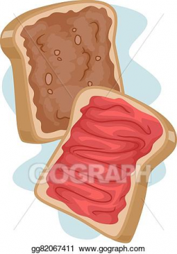 Vector Clipart - Peanut butter jelly sandwich. Vector ...