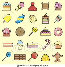 EPS Illustration - Set of sweet food icons set. tasty ...