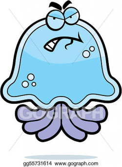 EPS Illustration - Angry jellyfish. Vector Clipart ...