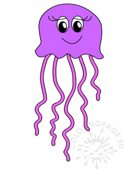 Jellyfish animal sea clipart – Coloring Page