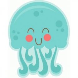 62041: happy jellyfish | Cartooned | Cute clipart, Fish ...