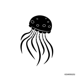 Box Jellyfish silhouette icon. Clipart image isolated on ...