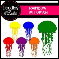 Rainbow Jellyfish {Doodles and Doilies Clipart}