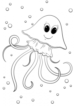 Cartoon Jellyfish coloring page | Free Printable Coloring Pages
