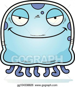 Vector Clipart - Evil little jellyfish. Vector Illustration ...