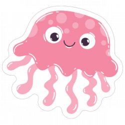Pretty Pink Jellyfish Sticker