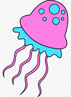 Pink Background clipart - Jellyfish, transparent clip art