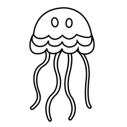 simple cartoon jellyfish coloring page - Download & Print ...