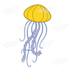 Yellow Jellyfish, with purple tentacles