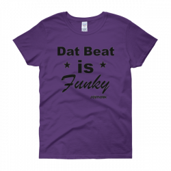 Women's Dat Beat is Funky black print short sleeve t-shirt – sdjmalik