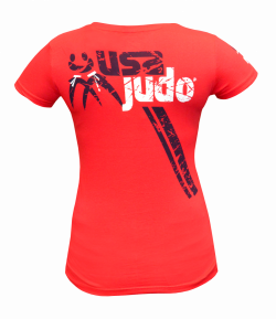 FUJI Sports USA Judo T-Shirt, Women's, Red