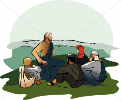 Jesus Sitting and Teaching In Color | Jesus Clipart