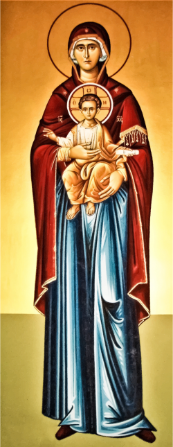 Clipart - Virgin Mary And Jesus Painting