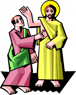 Jesus Christ with Doubting Thomas - Vector Image