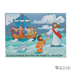 Jesus & Peter Walk on Water Mini Sticker Scenes