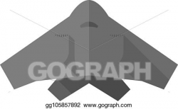 Vector Art - Flat icon - stealth bomber jet. Clipart Drawing ...