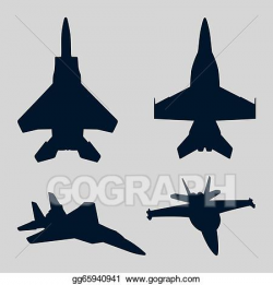 EPS Vector - Jet fighter silhouettes. Stock Clipart ...