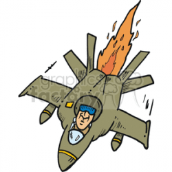 pilot flying a fighter jet clipart. Royalty-free clipart # 172049