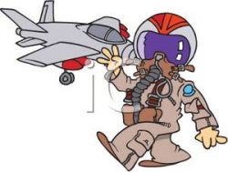 A Jet Fighter Pilot In Full Suit Clipart Picture