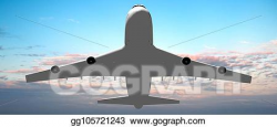 Clipart - 3d passenger jet plane. Stock Illustration ...