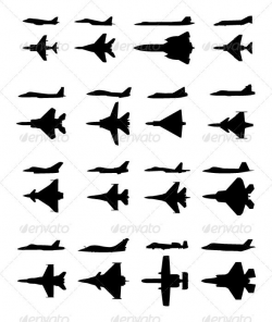 Fighter Jet #GraphicRiver various fighter jet silhouette ...