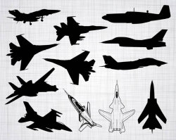 Jet Fighter SVG Bundle, Jet Fighter SVG, Clipart, Cut Files For Silhouette,  Files for Cricut, Vector, Fighter Airplane Svg, Dxf, Png, Design