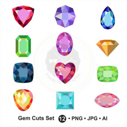 Gem Cuts Set Clipart,gem clipart,diamond clipart,jewel clipart ...