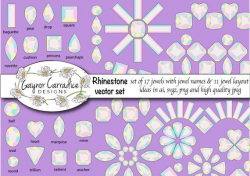 Jewels vector set rhinestones clipart set bling by ...