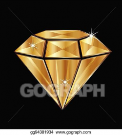 Clip Art Vector - Gold diamond logo. Stock EPS gg94381934 ...