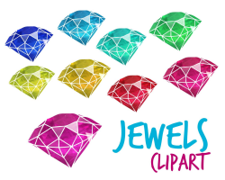 Jewels gems cut crystals digital gemstones clipart | How to ...