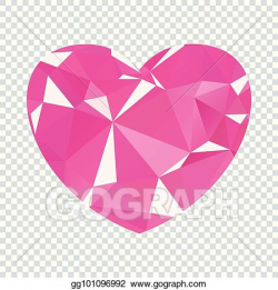 Vector Illustration - Heart pink ruby icon. EPS Clipart ...