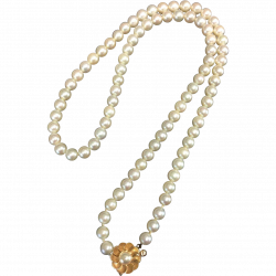 Beautiful 14K Karat Gold and Cultured Pearl Necklace 5mm Princess ...