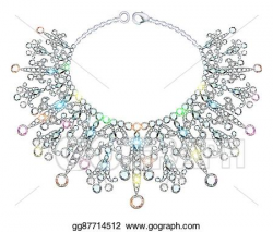 Vector Stock - Illustration of a woman's necklace sparkling ...