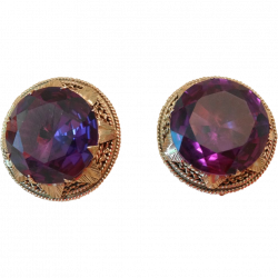 Stunning Vintage 14K Solid Gold & Alexandrite Clip Earrings SOLD ...