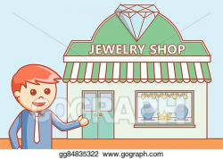 Vector Art - Jewelry store doodle illustration. EPS clipart ...